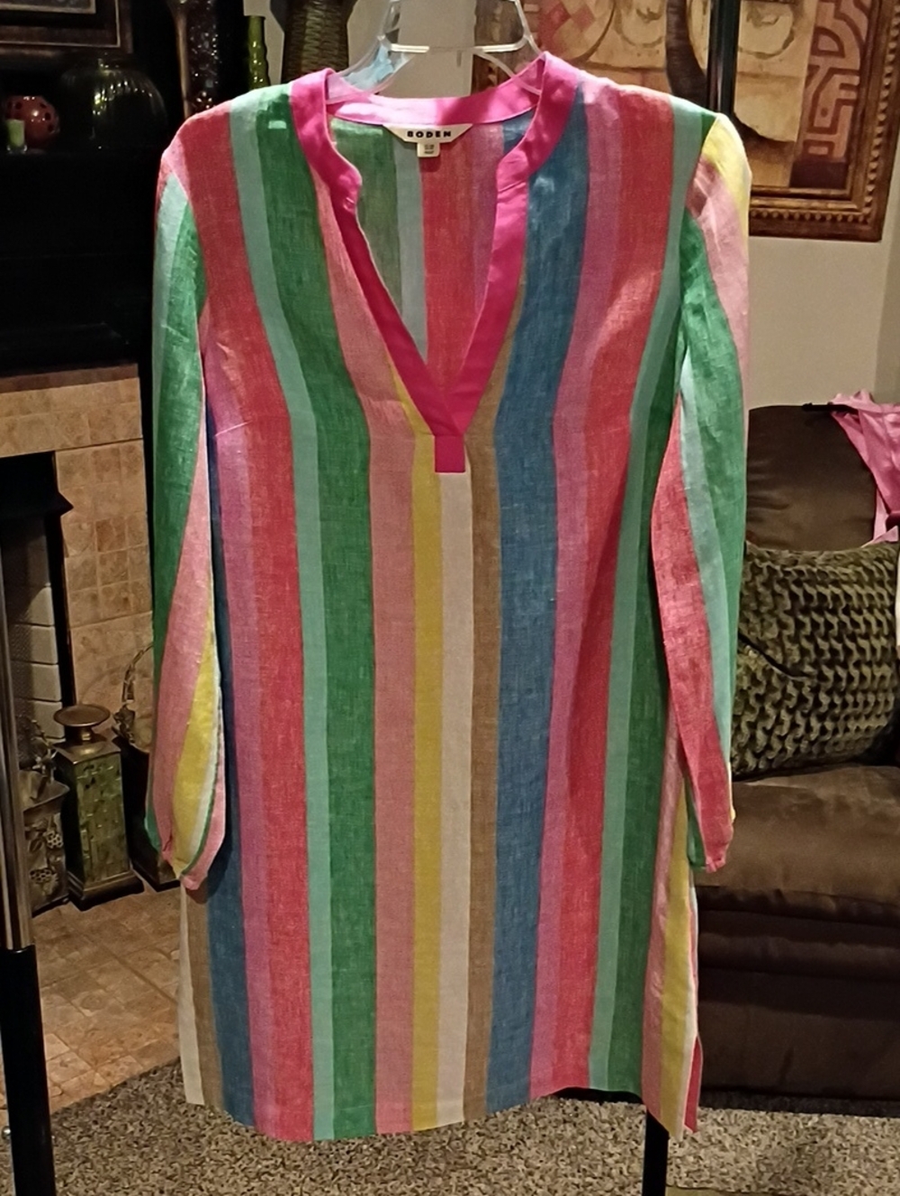 Boden Cleo Multicolored Striped Linen Dress - Picture 4 of 11